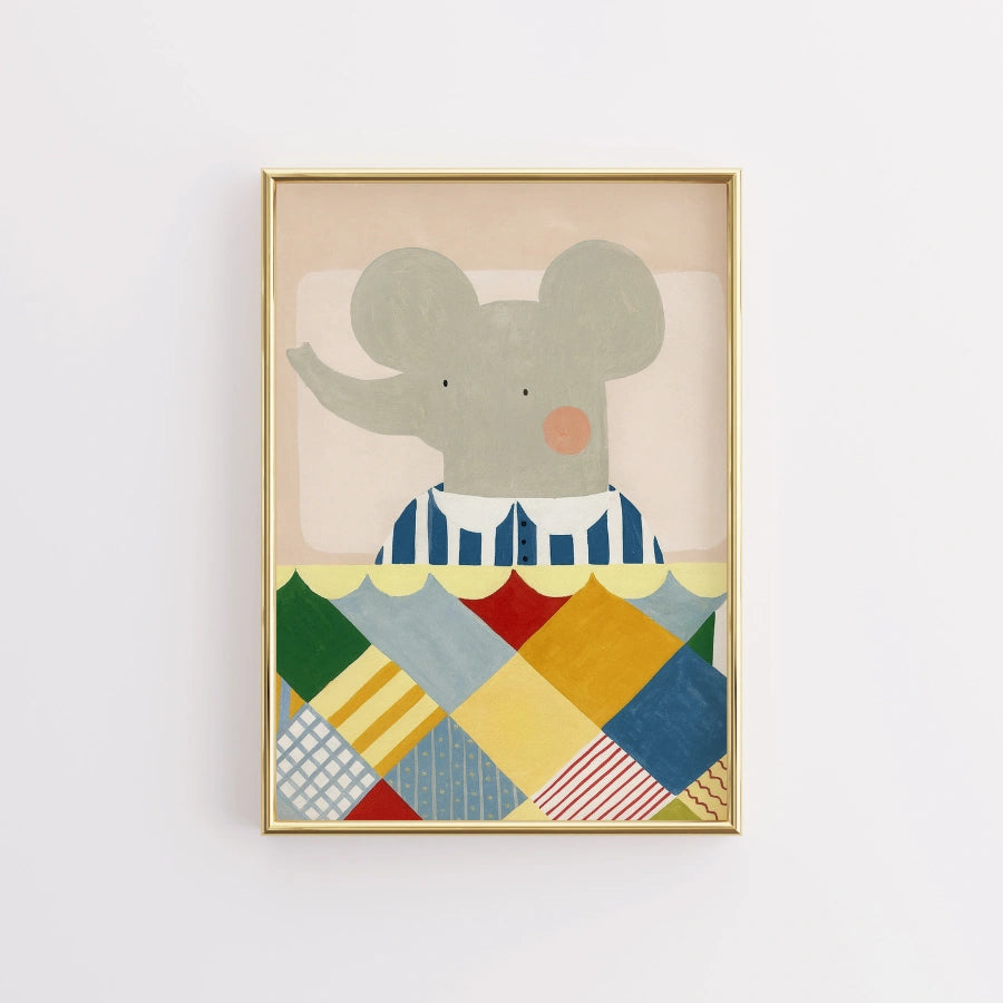 Elefanten-Kinderzimmerbild – Niedliche Tier-Wanddeko für Kinder