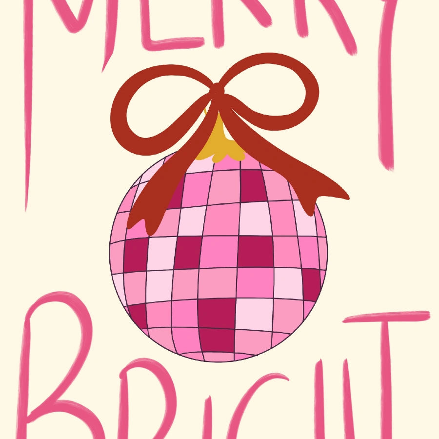 Merry Bright Ornament Wall Art – Girly Festive Holiday Decor