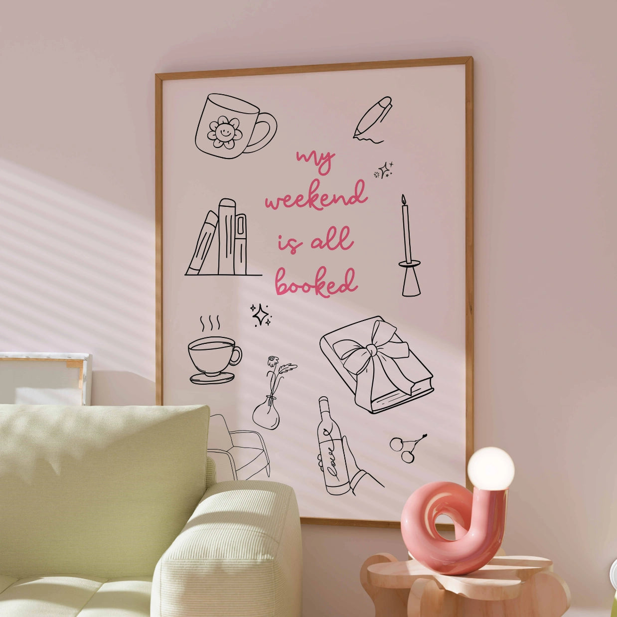 Weekend Booked - Bookish Pink Print