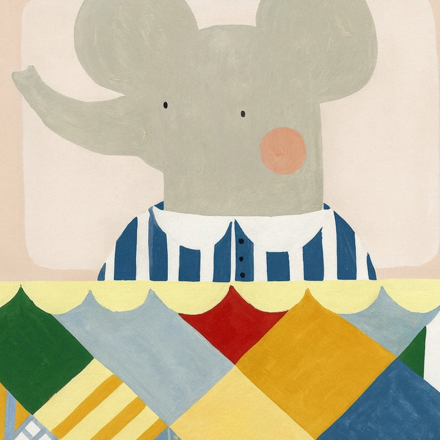 Elefanten-Kinderzimmerbild – Niedliche Tier-Wanddeko für Kinder