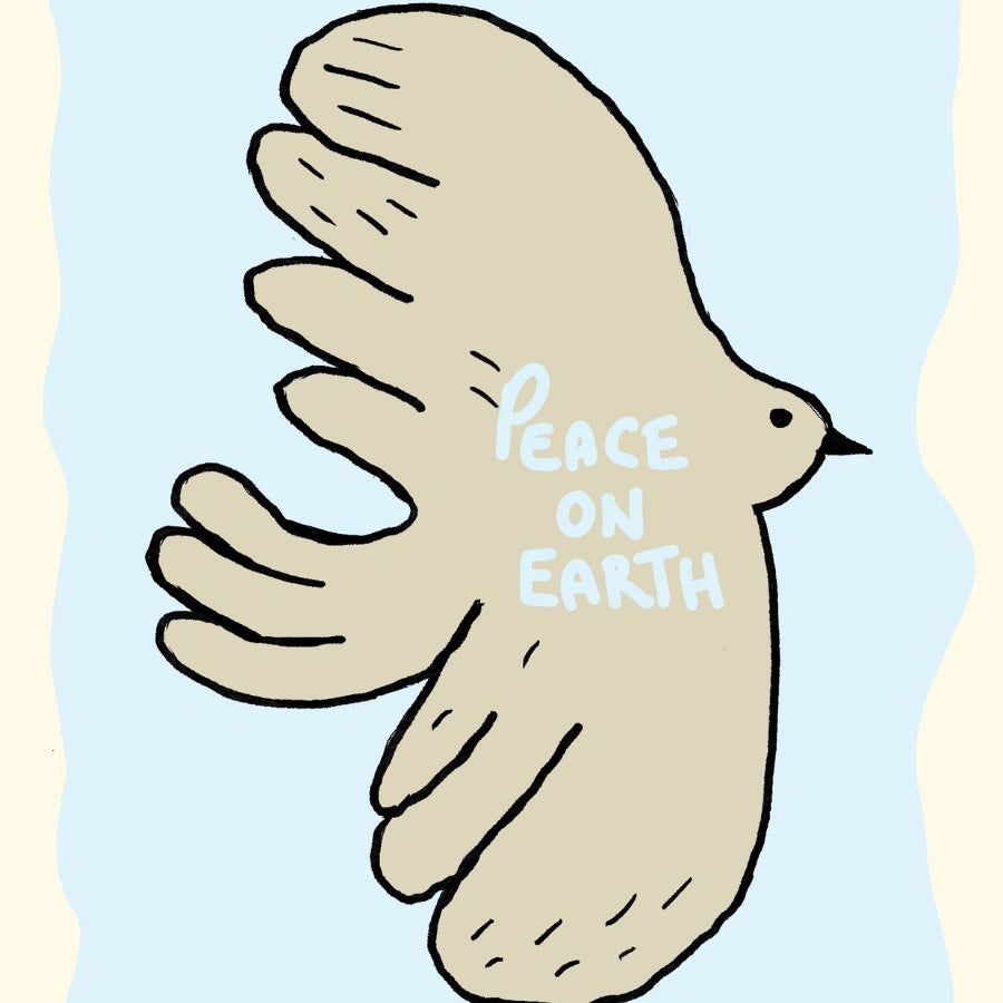 Peace on Earth Christian Wall Art – Minimal Dove Print