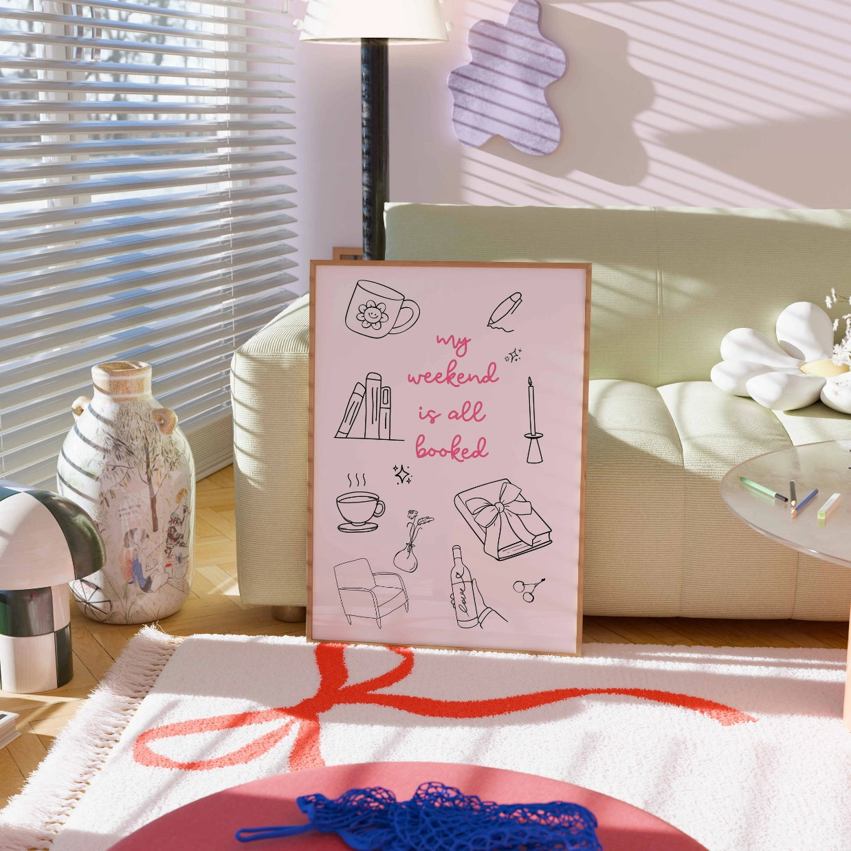 Weekend Booked - Bookish Pink Print