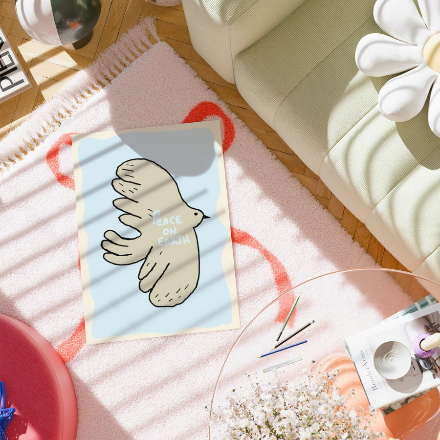 Peace on Earth Christian Wall Art – Minimal Dove Print