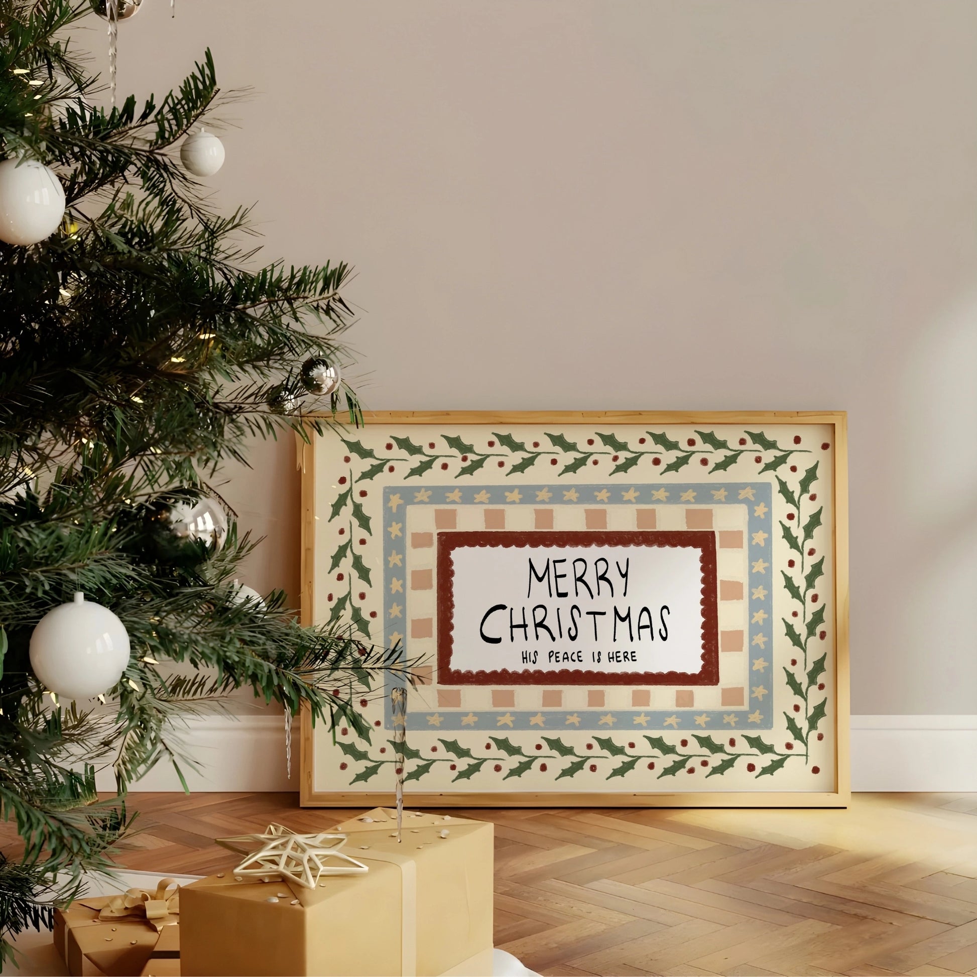 Merry Christmas His Peace Is Here Print