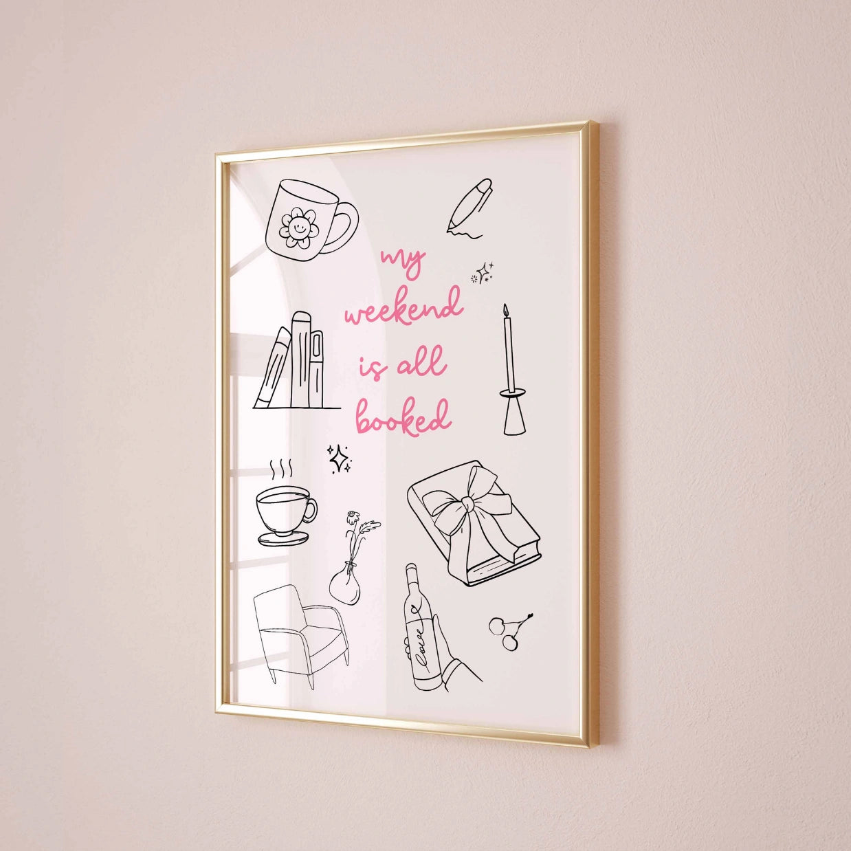 Weekend Booked - Bookish Pink Print
