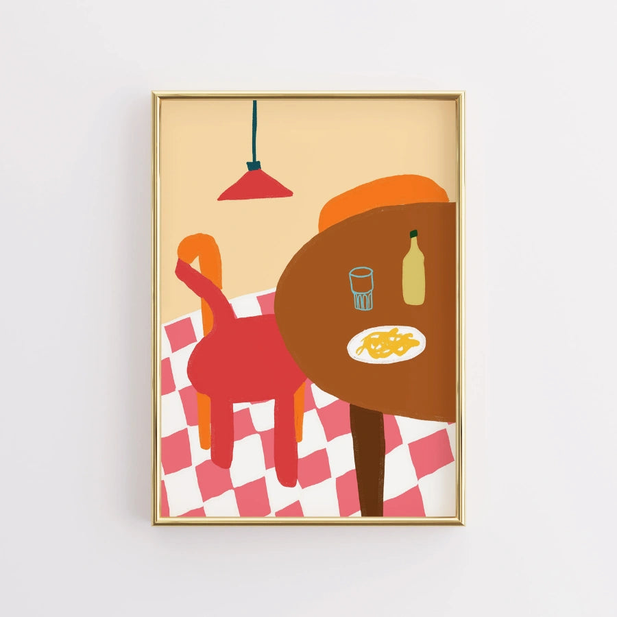 Arte murale boho da cucina italiana - Stampa estetica bohémien 