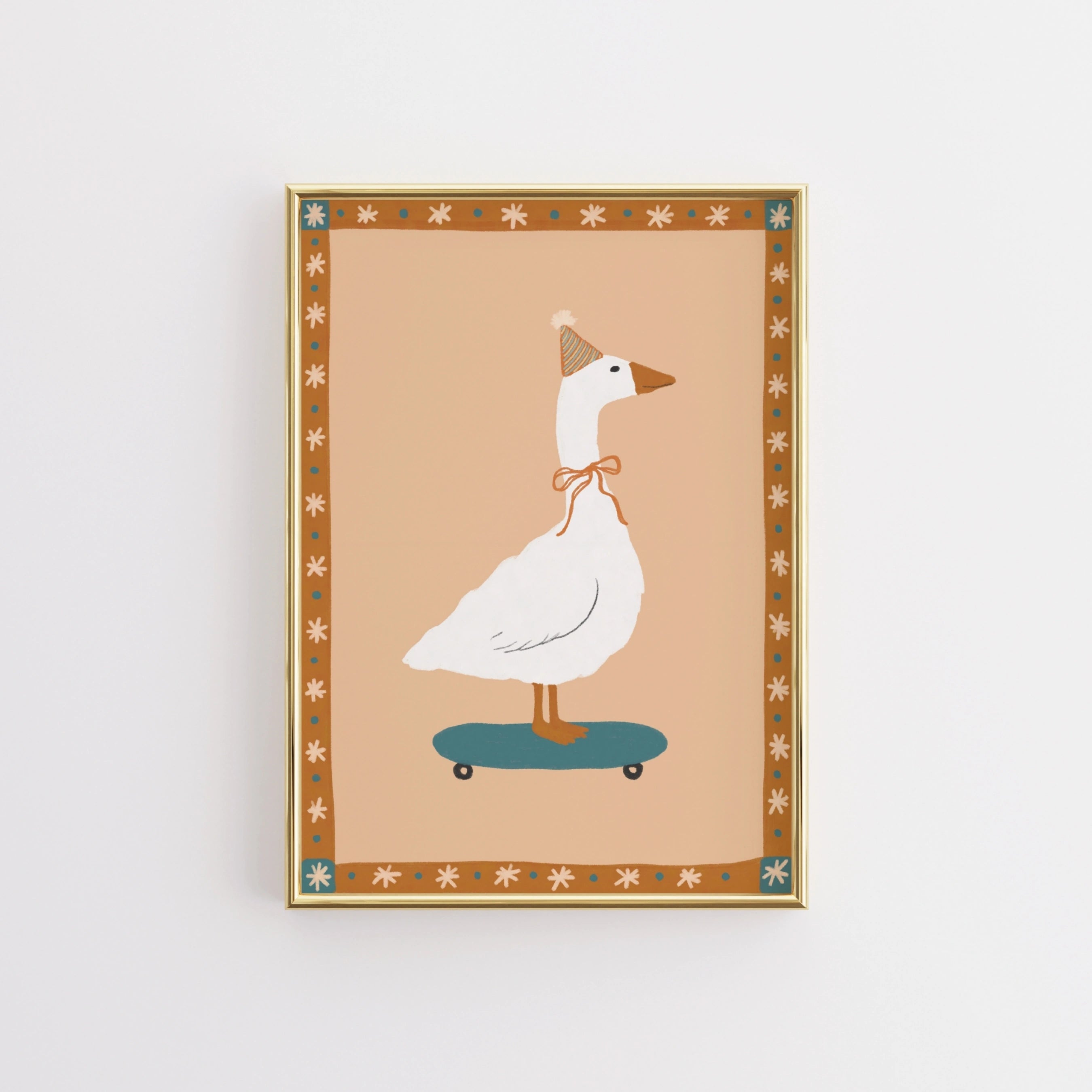 Whimsical Goose Illustration Poster