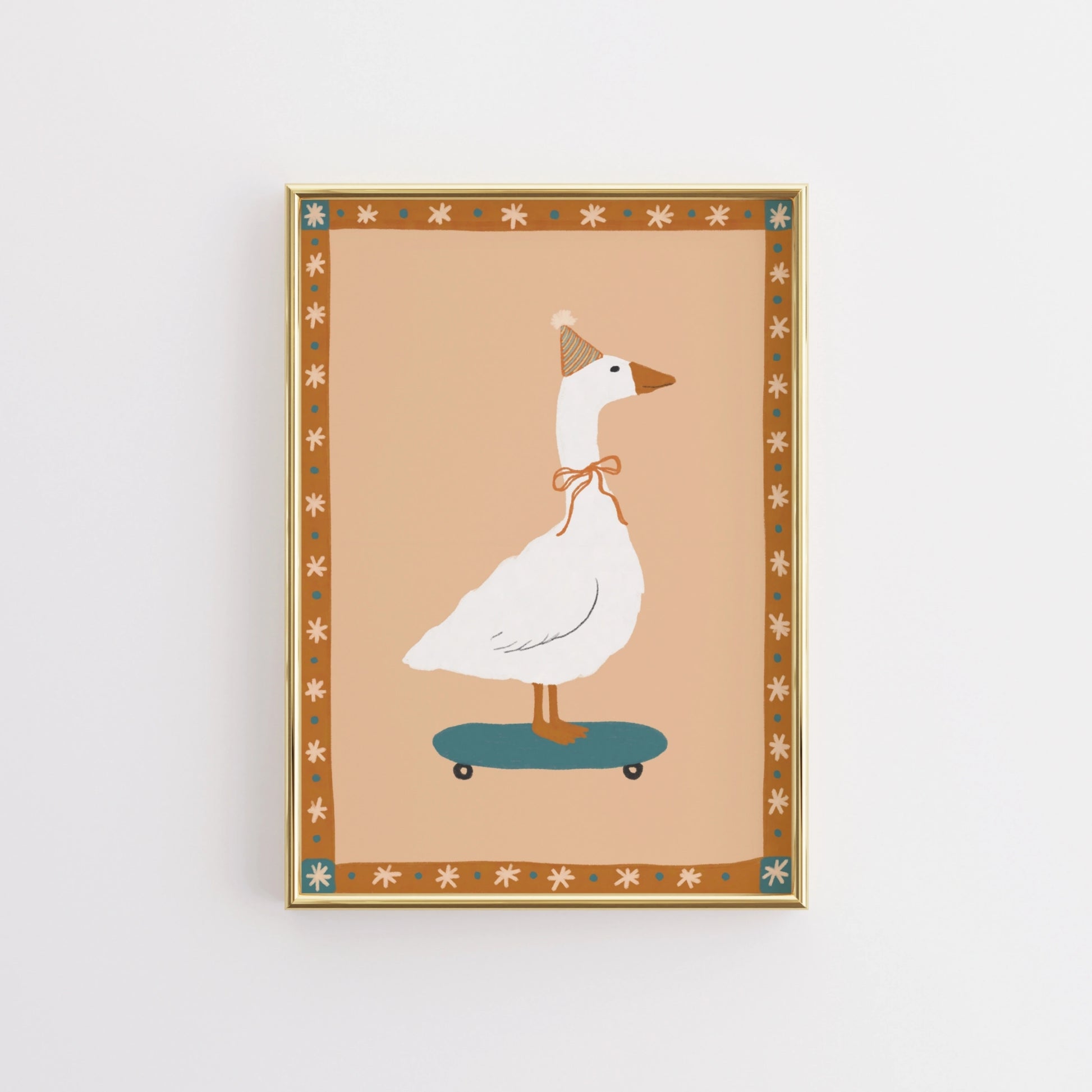 Whimsical Goose Illustration Poster
