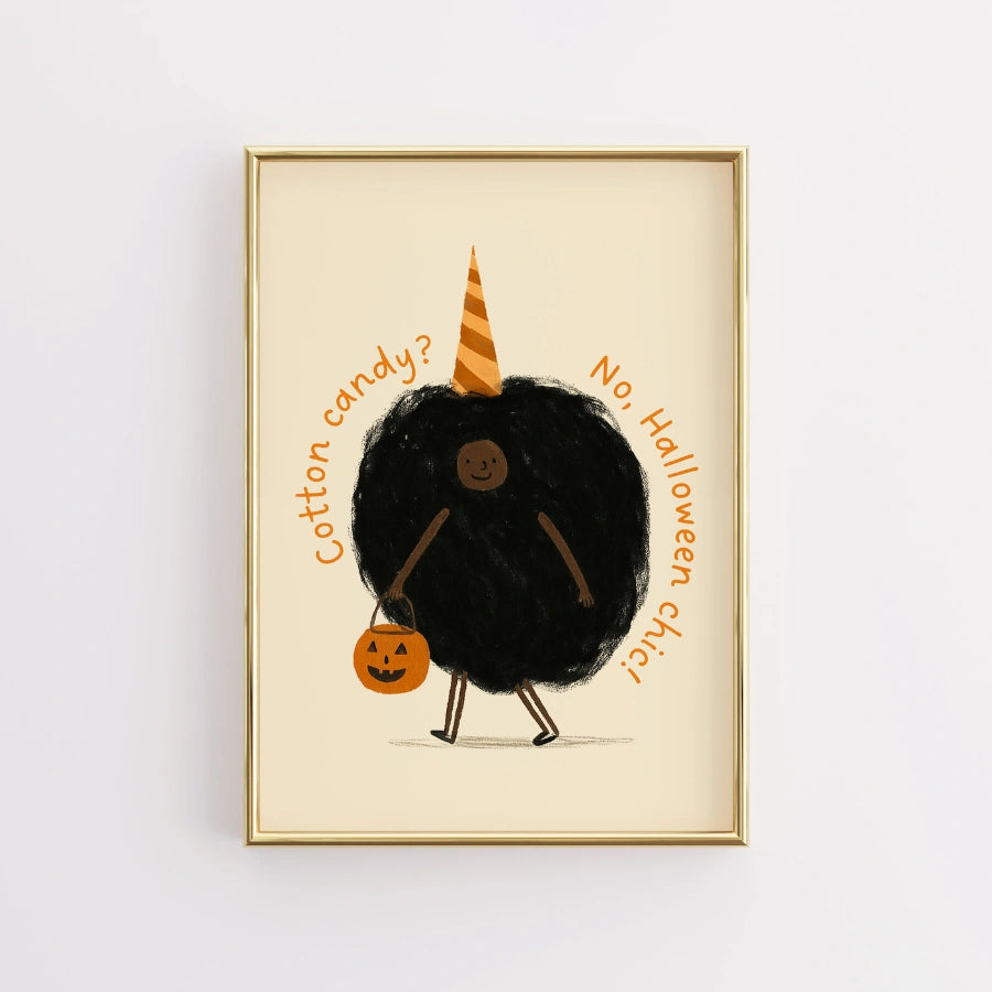 Funny Halloween Chic Print – Cotton Candy Costume Wall Art