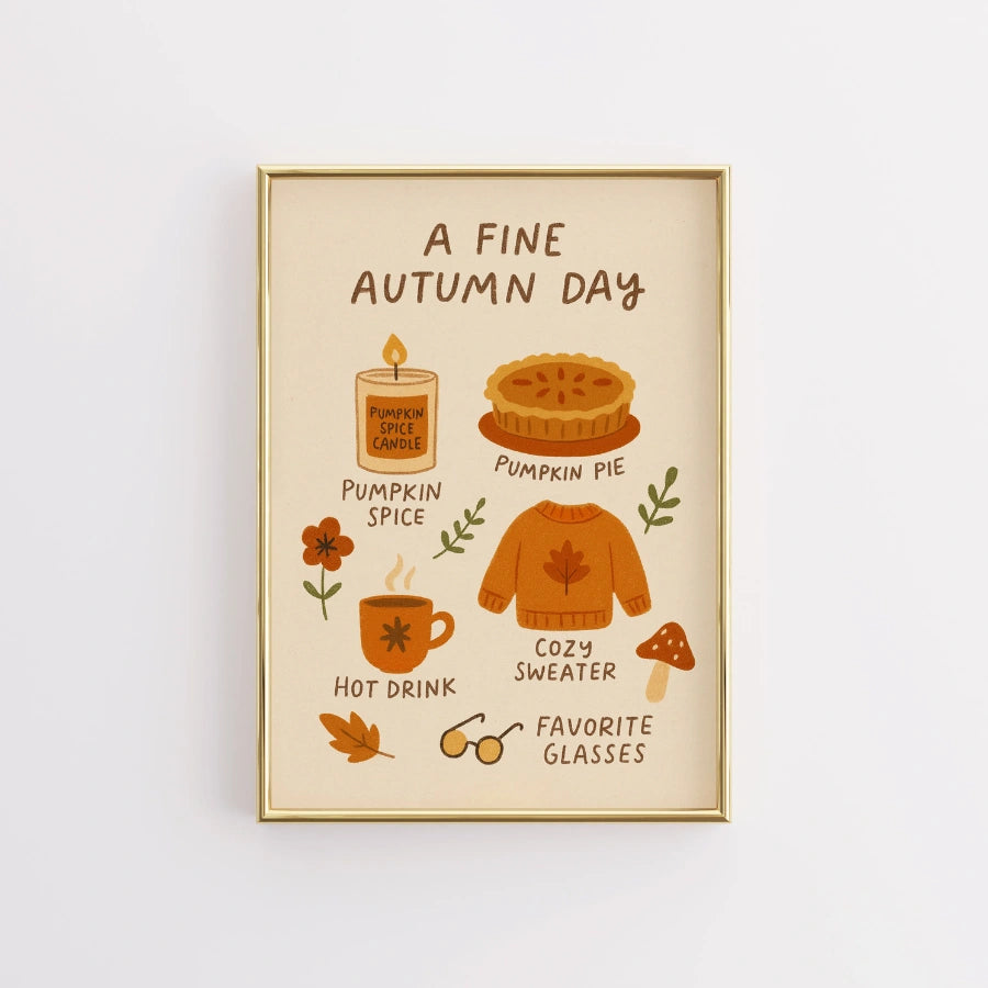 Pumpkin Spice Autumn Wall Art – Cozy Fall Home Decor