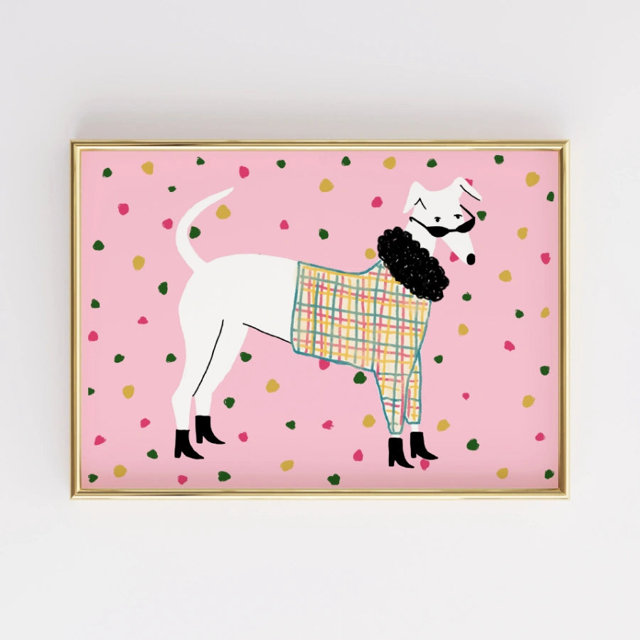 Fashion Dog Nursery Print – Cute Animal Wall Art for Kids