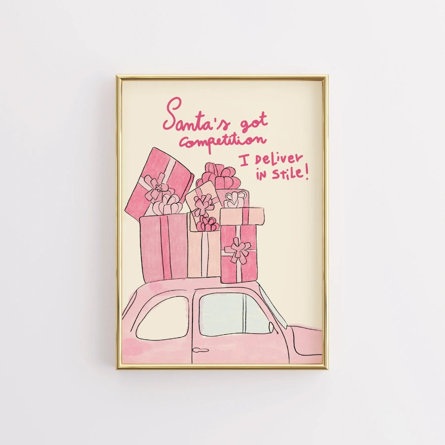 Santa's Got Competition Wall Art – I Deliver in Style Holiday Decor