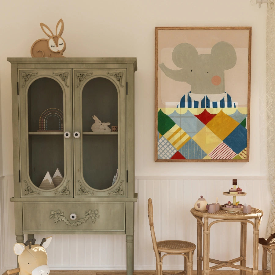 Elefanten-Kinderzimmerbild – Niedliche Tier-Wanddeko für Kinder