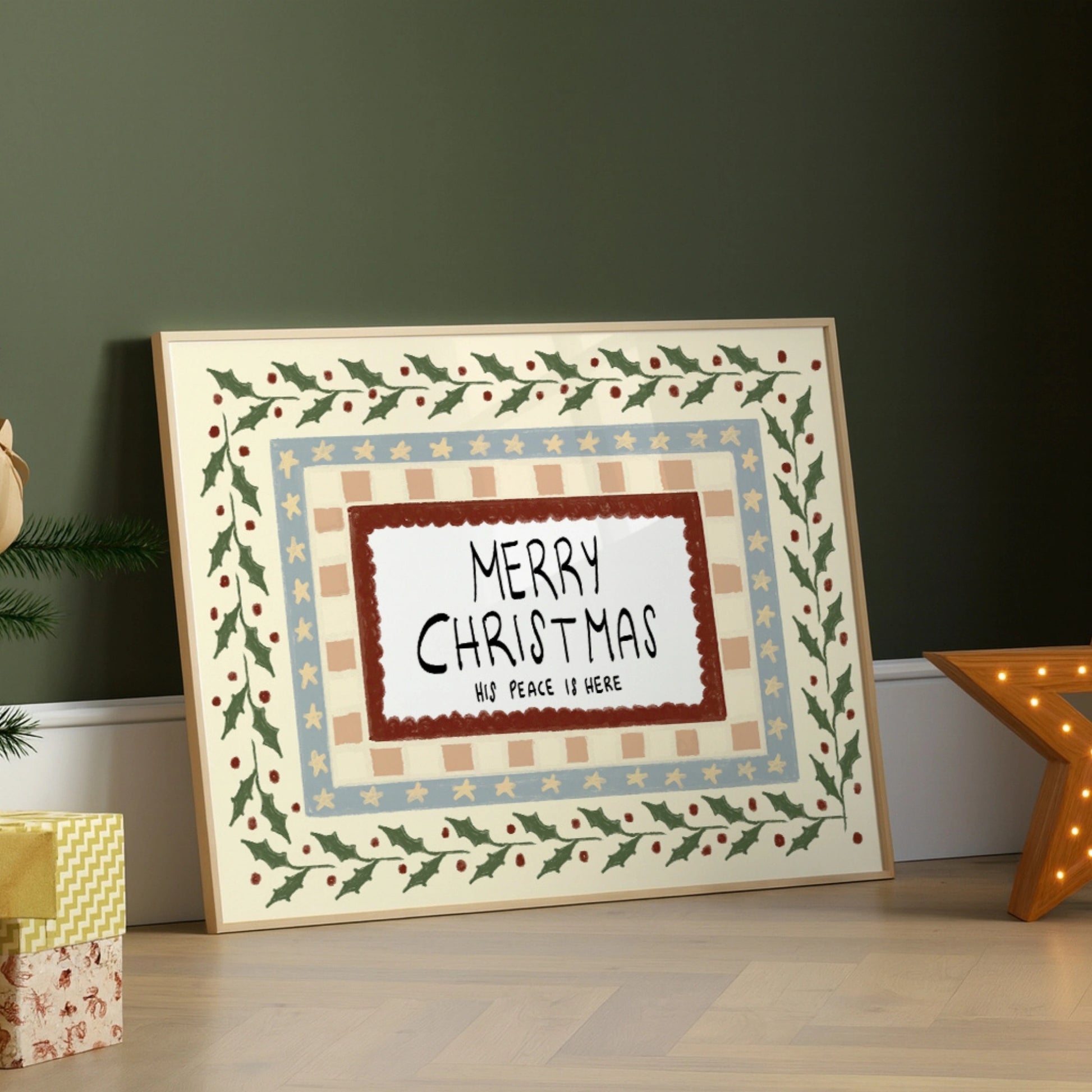 Merry Christmas His Peace Is Here Print