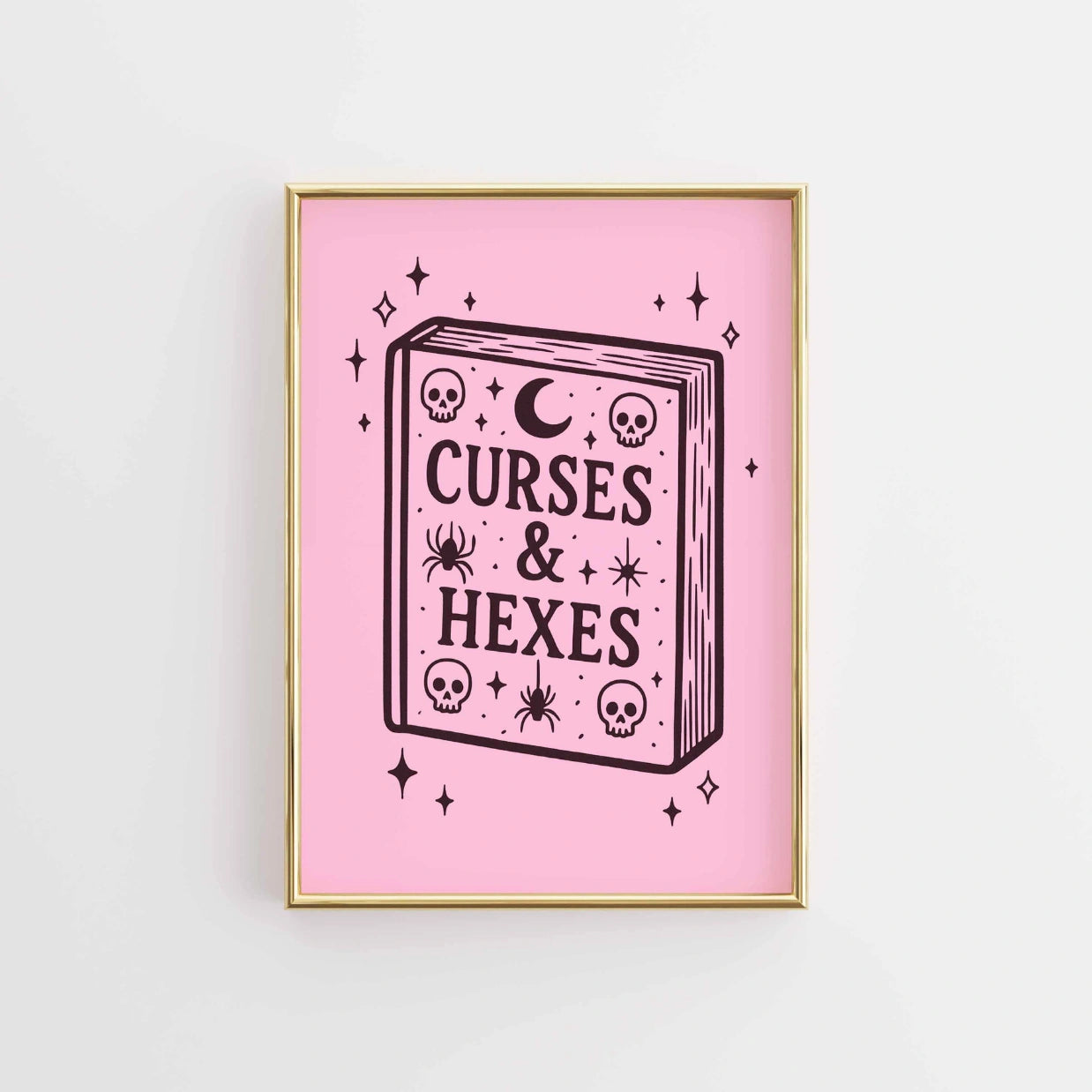 Curses and Hexes - Pink Halloween Print