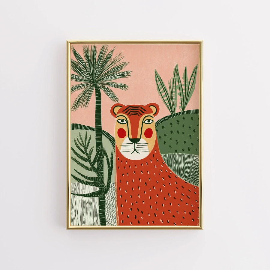 Tiger Wall Art – Stampa di un animale giocoso della giungla 