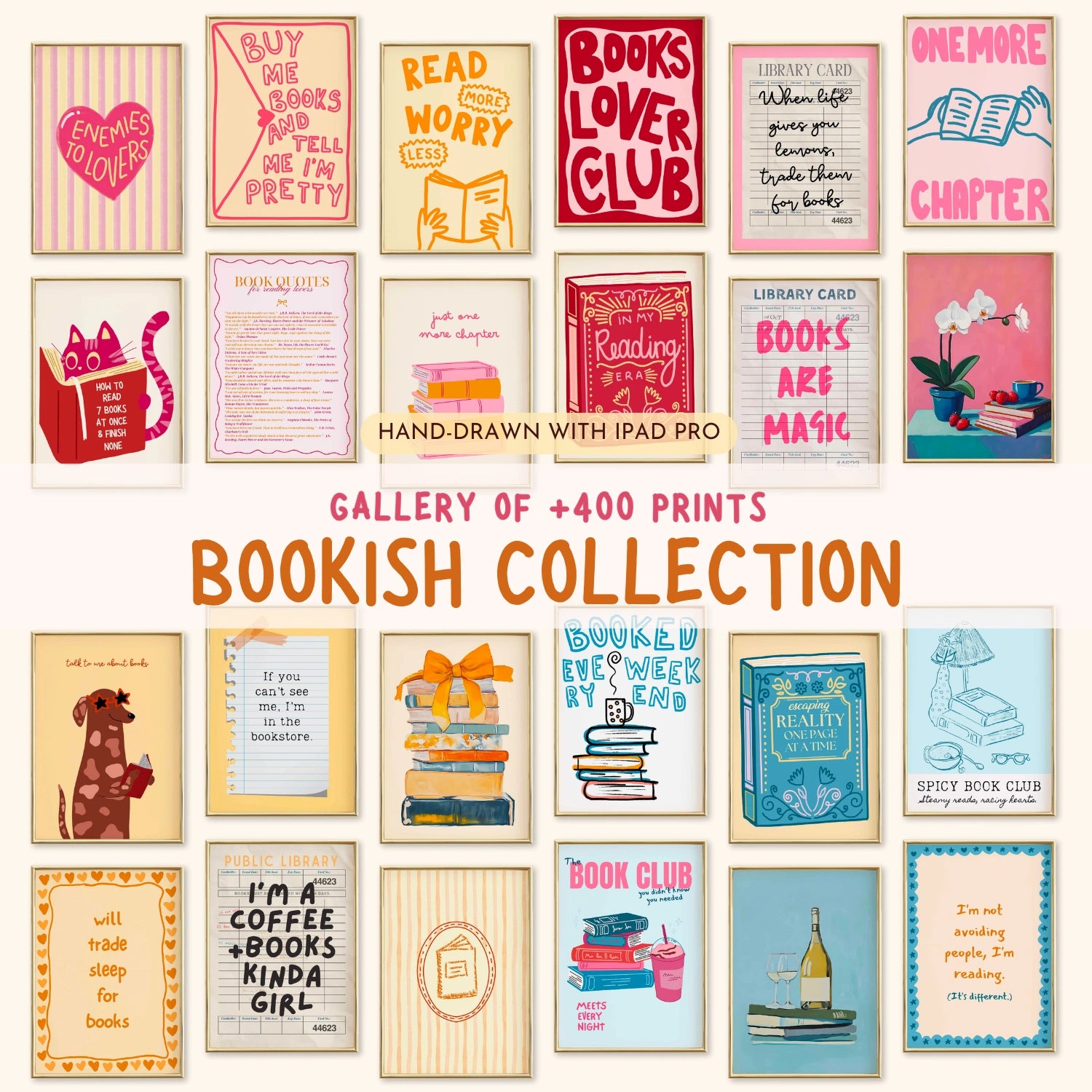 Handmade Whole Bookish Decor, over 400 prints