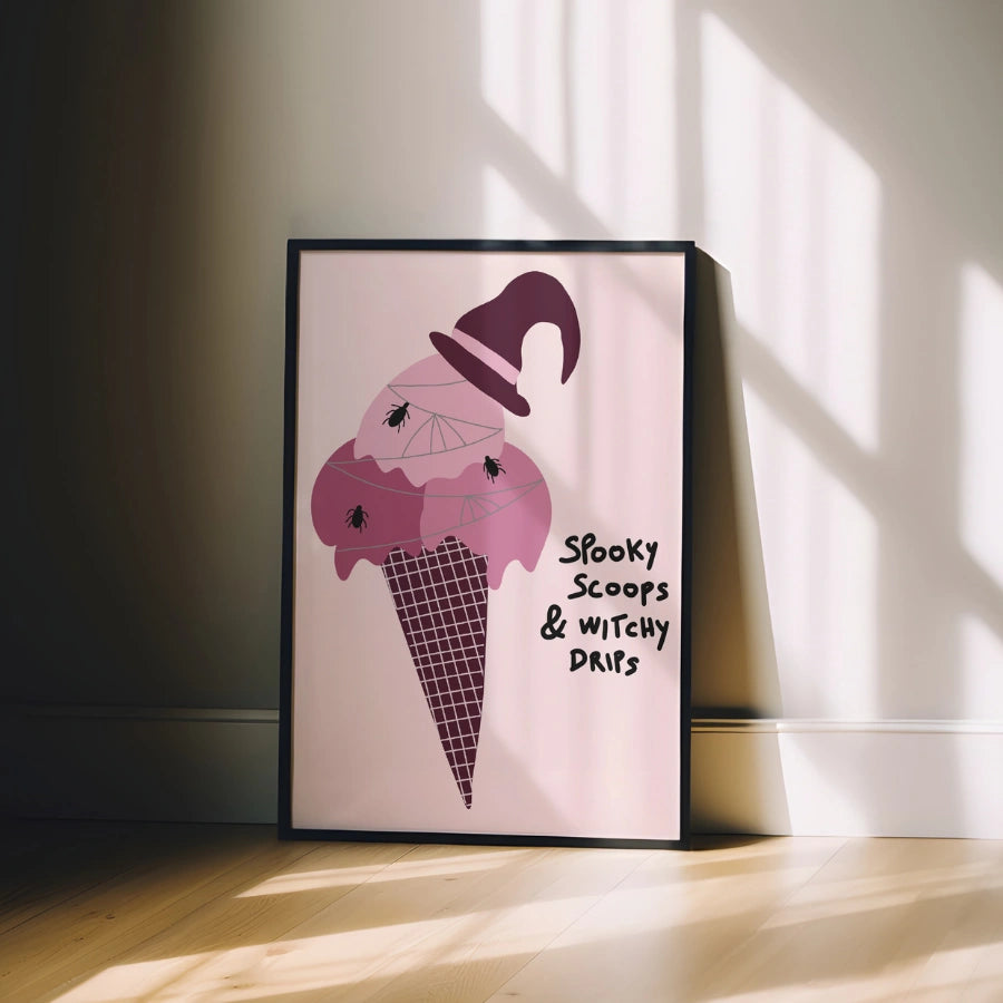 Witchy Ice Cream Print – Spooky Halloween Wall Art