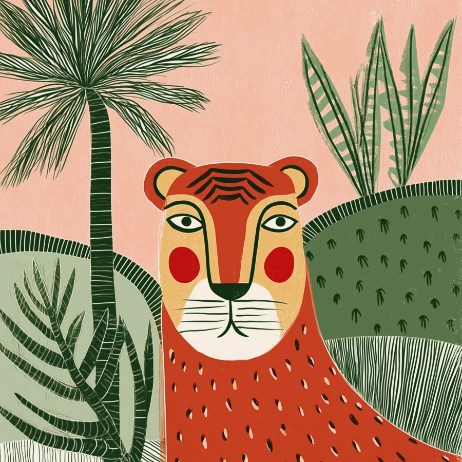 Tiger Wall Art – Stampa di un animale giocoso della giungla 