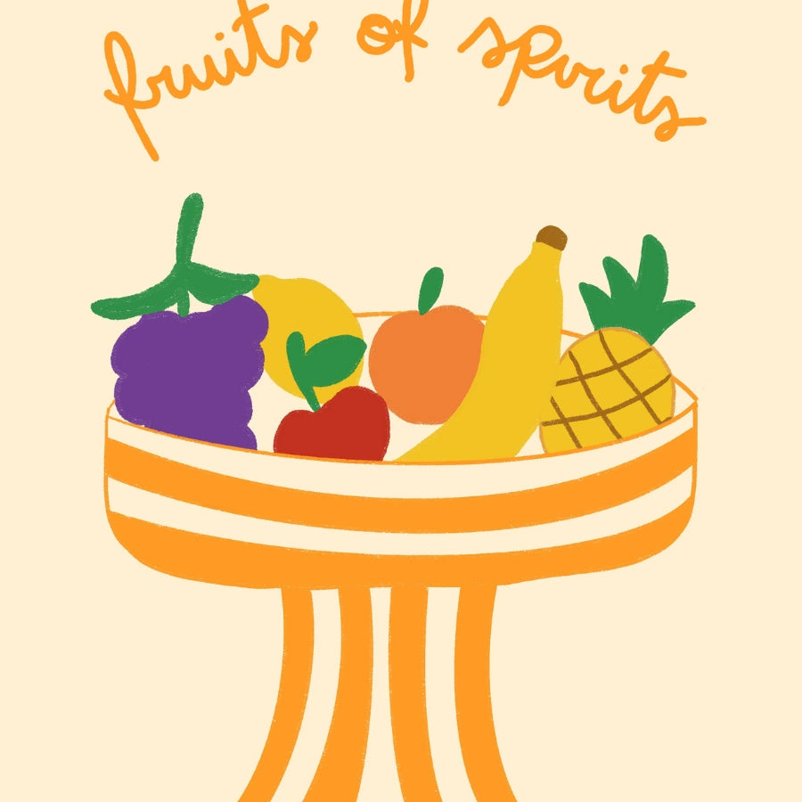 Fruits of the Spirit Christian Wall Art – Colorful Fruit Bowl Print
