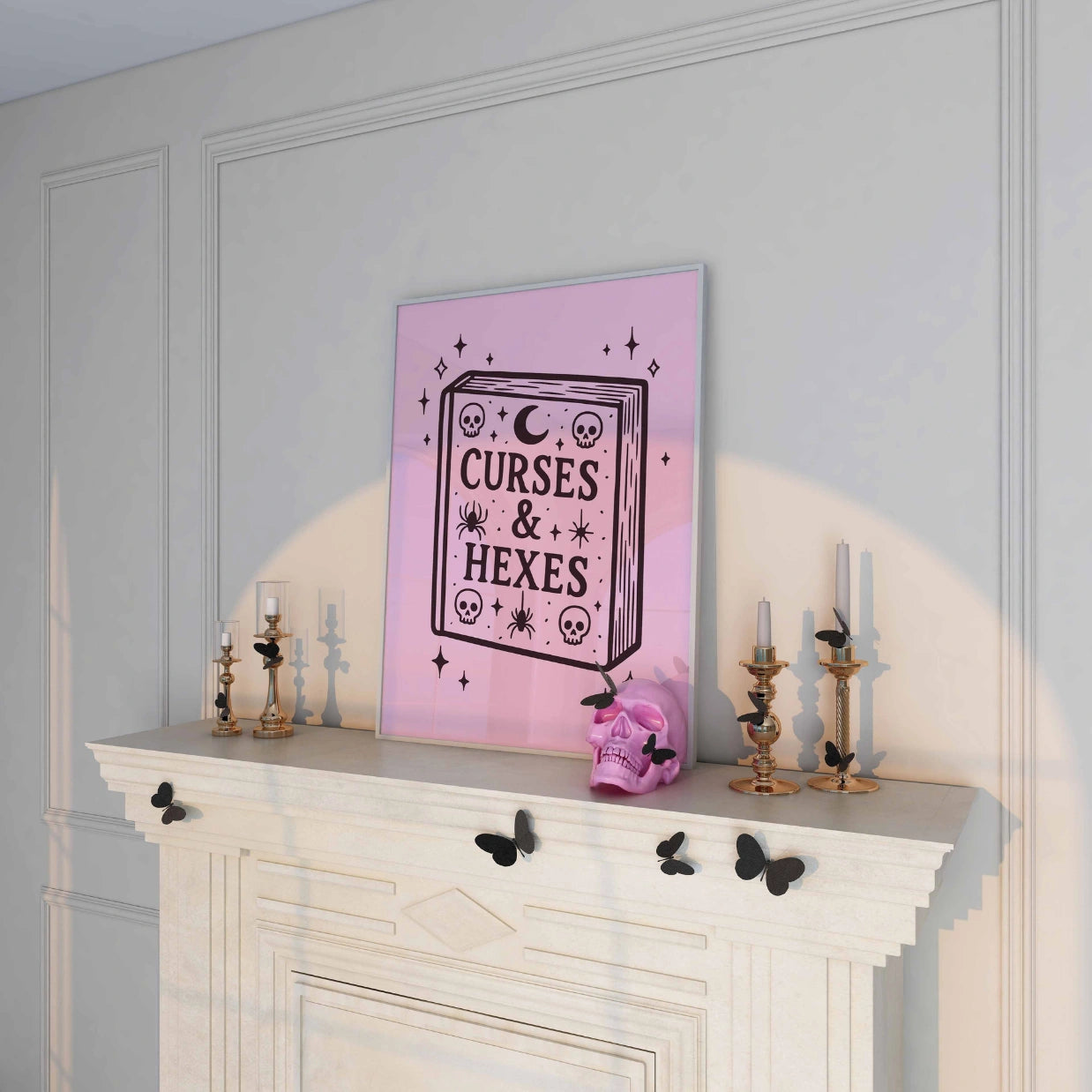 Curses and Hexes - Pink Halloween Print