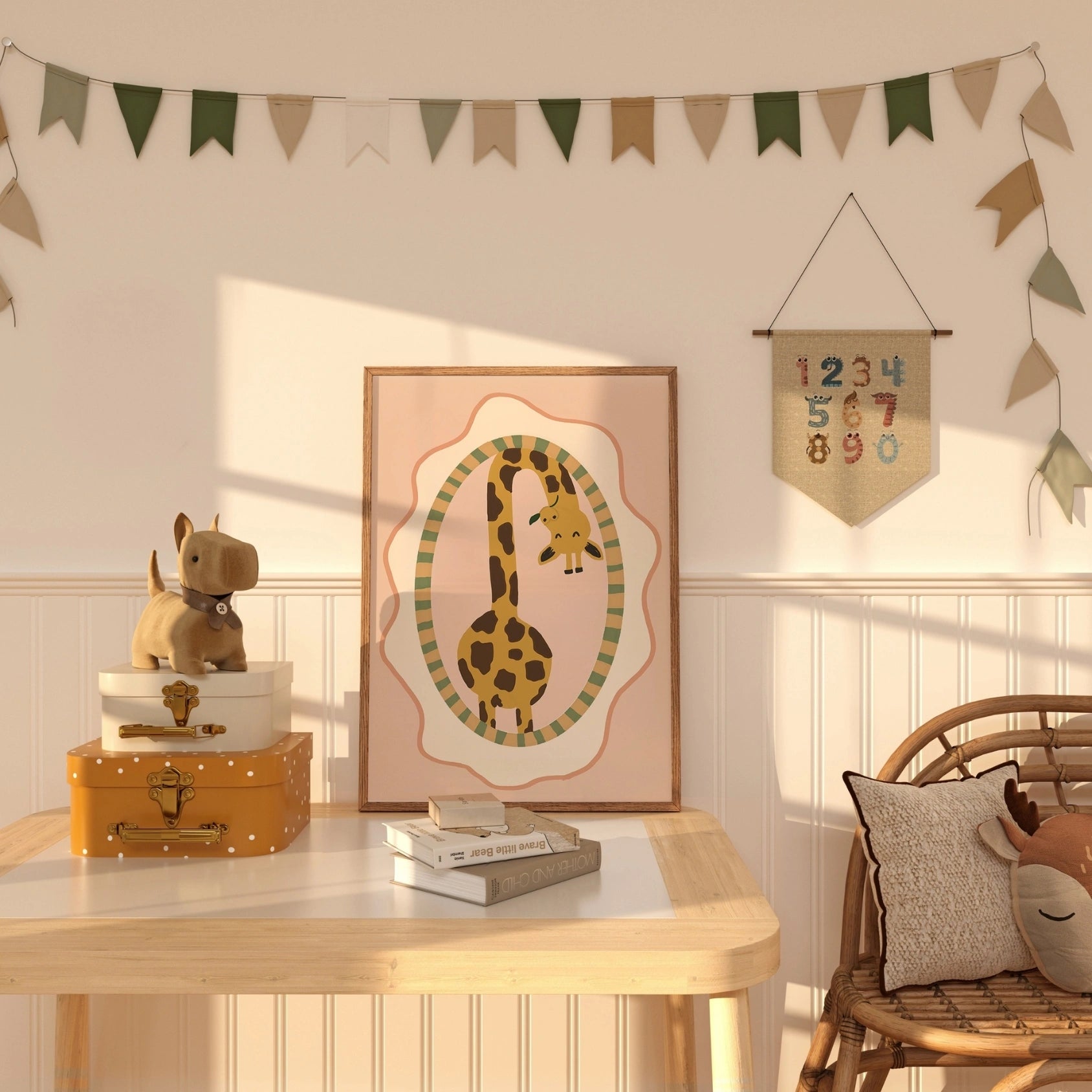 Vintage Giraffe Nursery Print