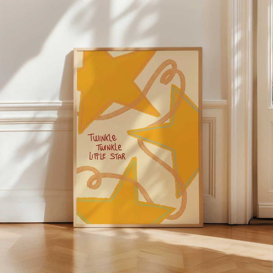 Twinkle Twinkle Little Star Nursery Print - Cute Kids Wall Art