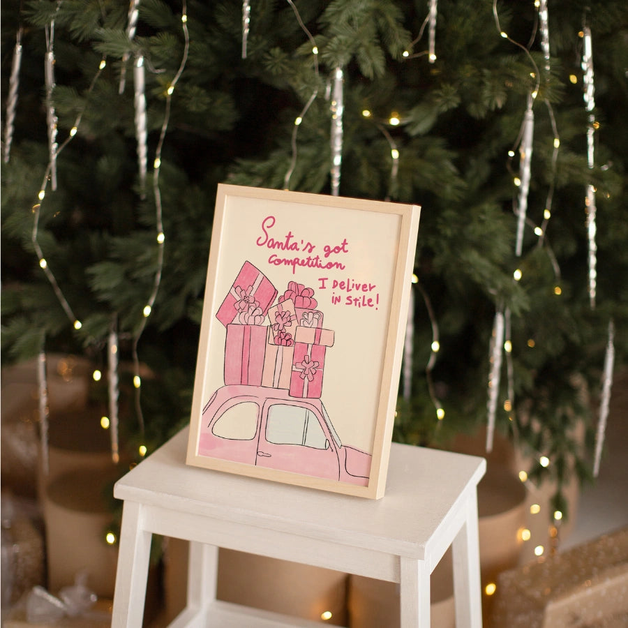 Santa's Got Competition Wall Art – I Deliver in Style Holiday Decor
