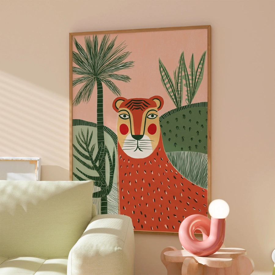 Tiger Wall Art – Stampa di un animale giocoso della giungla 