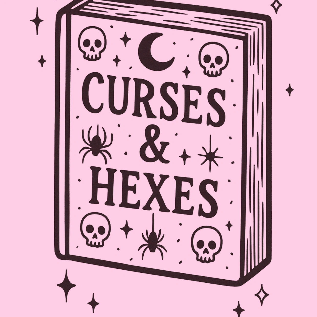 Curses and Hexes - Pink Halloween Print