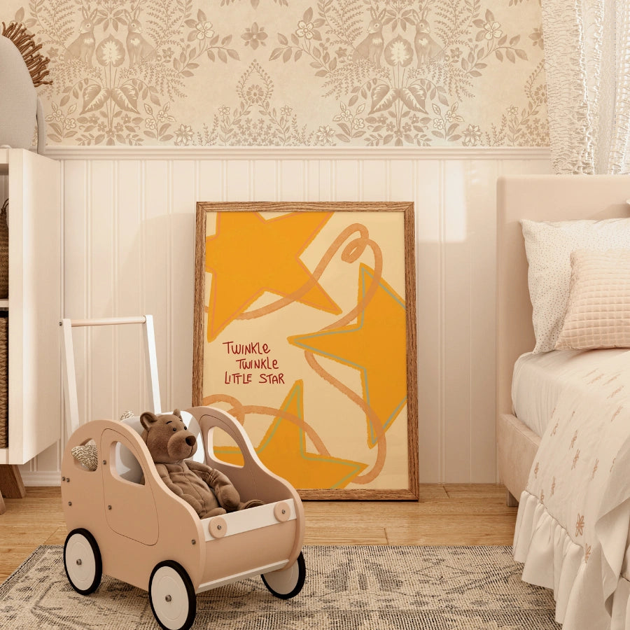 Twinkle Twinkle Little Star Nursery Print - Cute Kids Wall Art