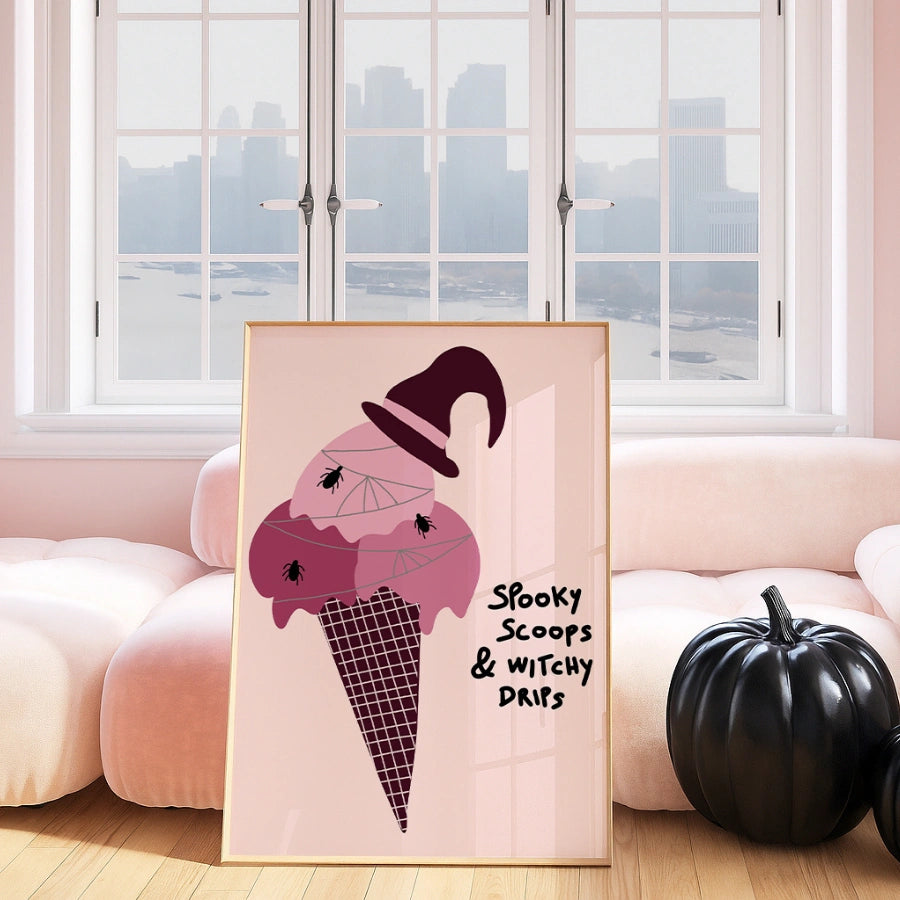 Witchy Ice Cream Print – Spooky Halloween Wall Art