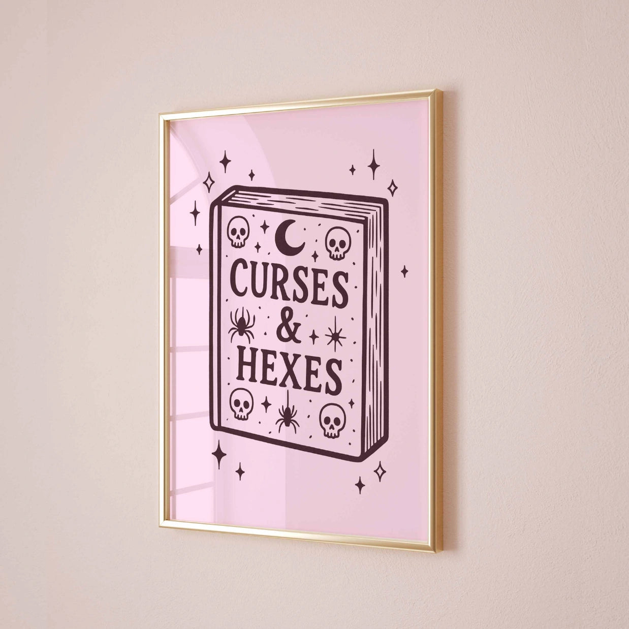 Curses and Hexes - Pink Halloween Print