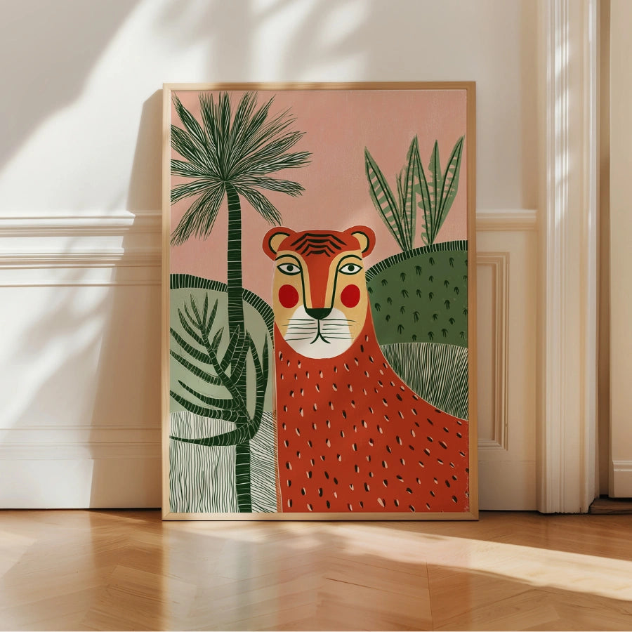 Tiger Wall Art – Stampa di un animale giocoso della giungla 