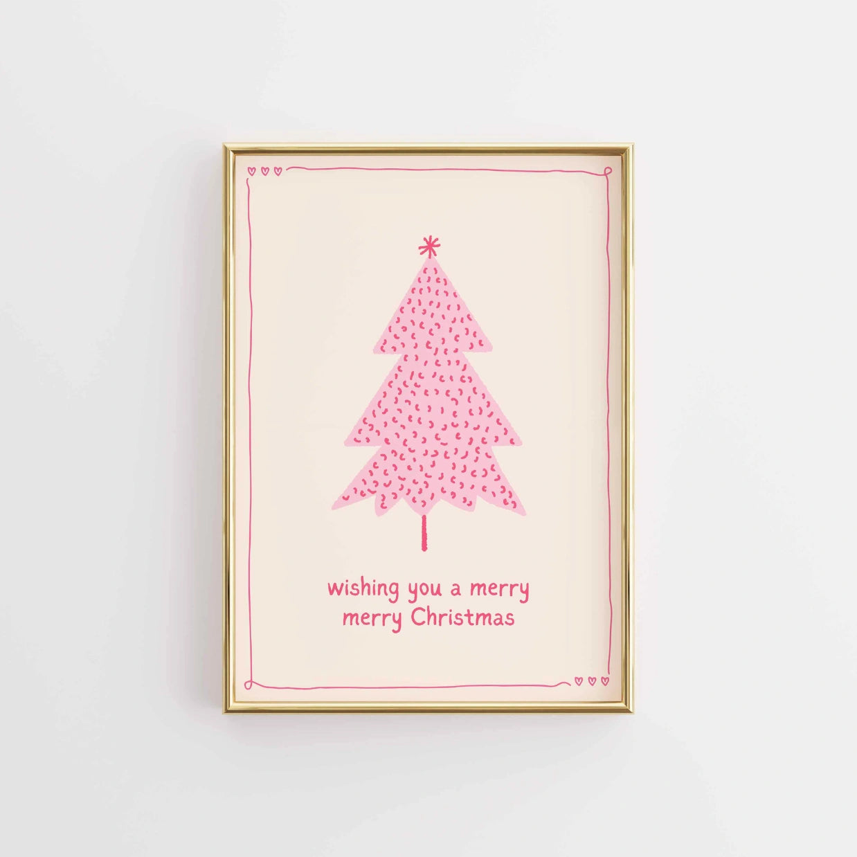 Stampa albero di Natale rosa