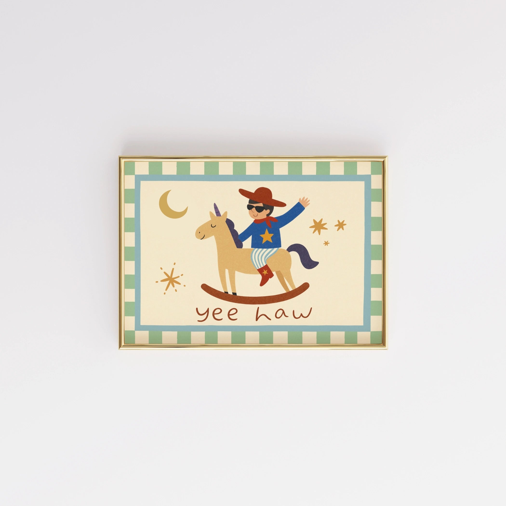 Yee Haw Cowboy Nursery Print