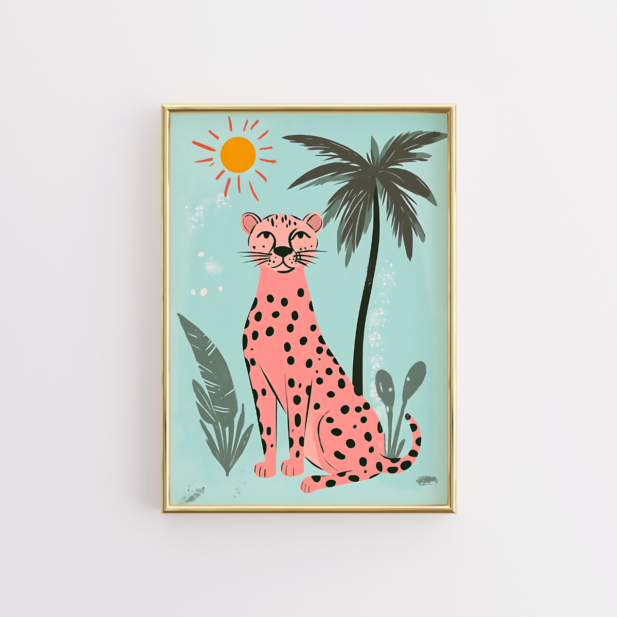 Pink Cheetah Wall Art – Tropical Animal Print
