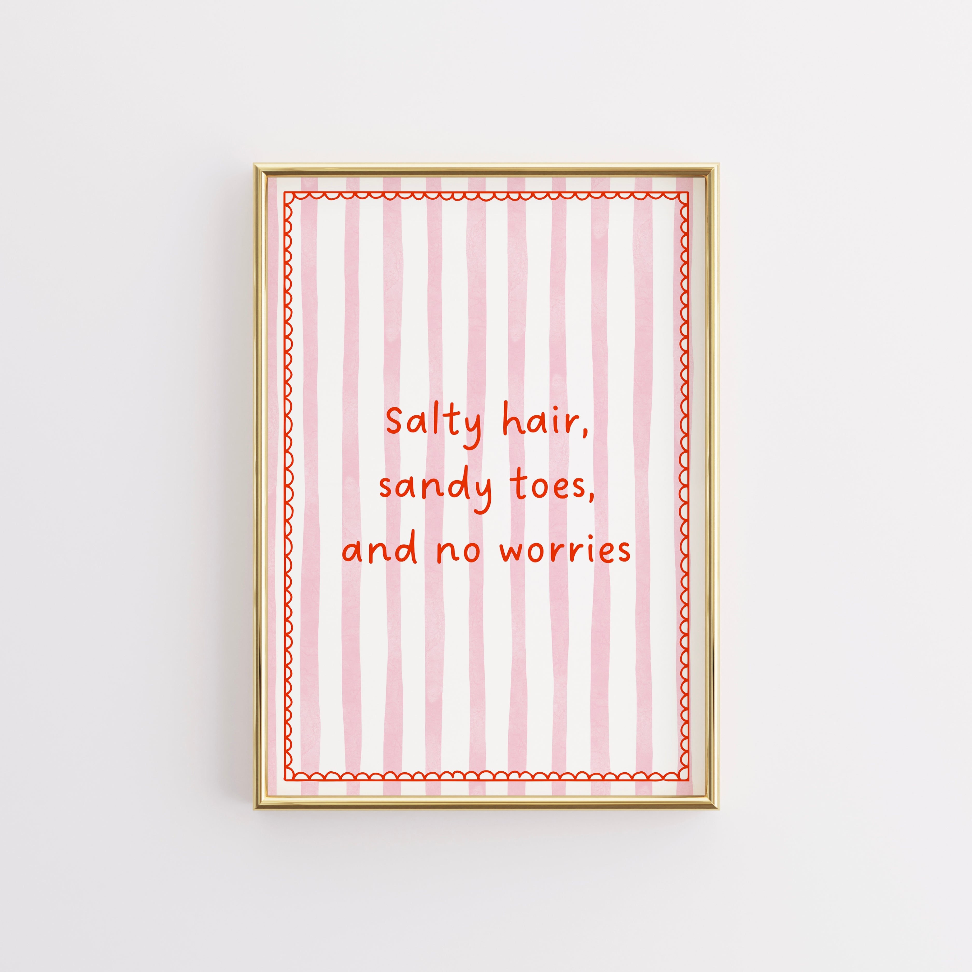 Salty Hair Wall Art – Beach Quote Print