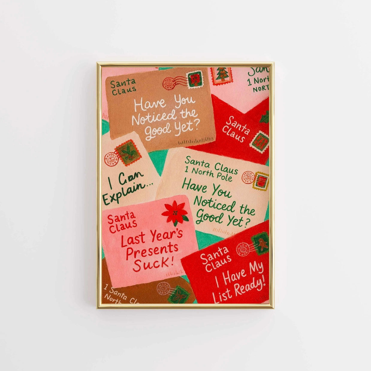 Funny Santa Letters Wall Art