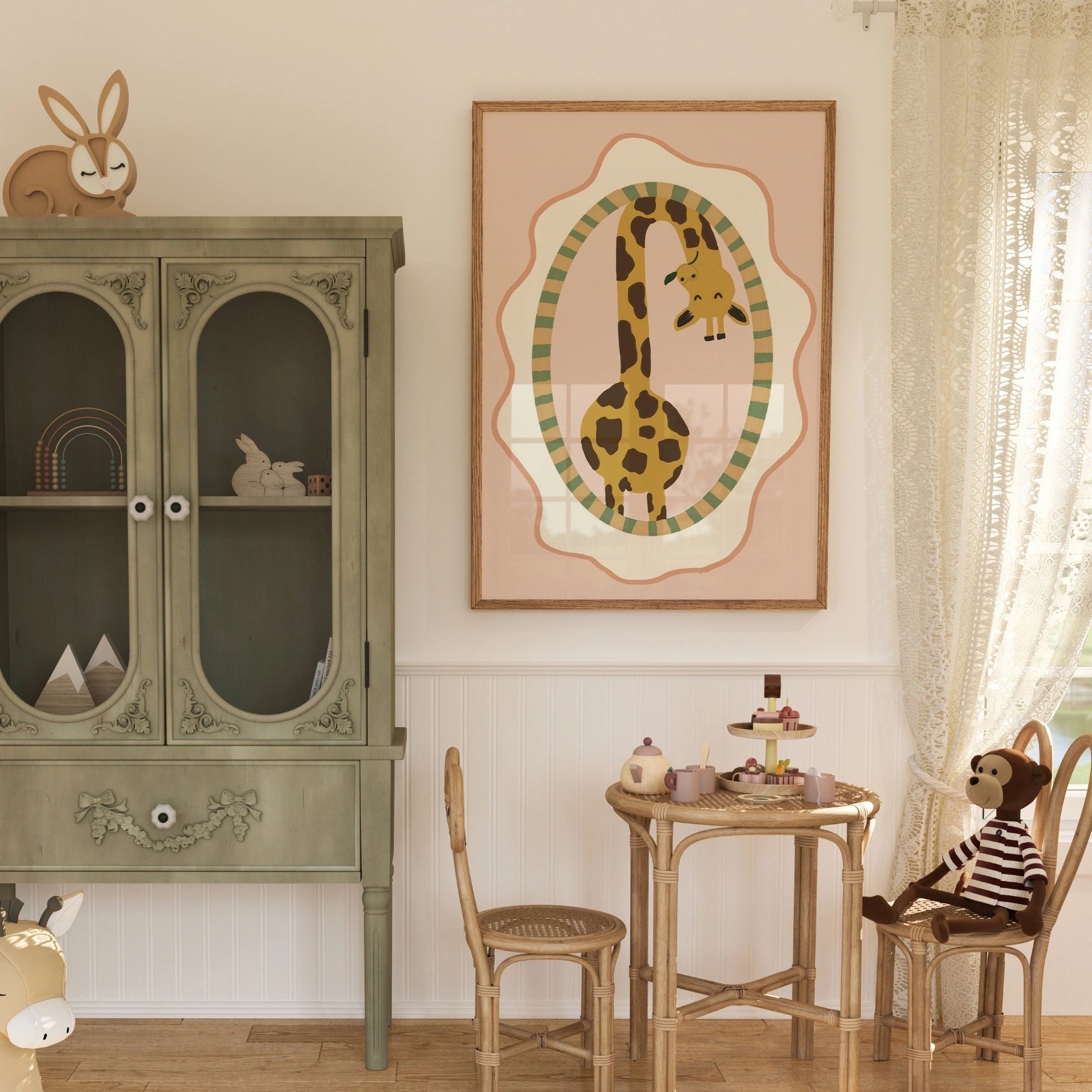 Vintage Giraffe Nursery Print