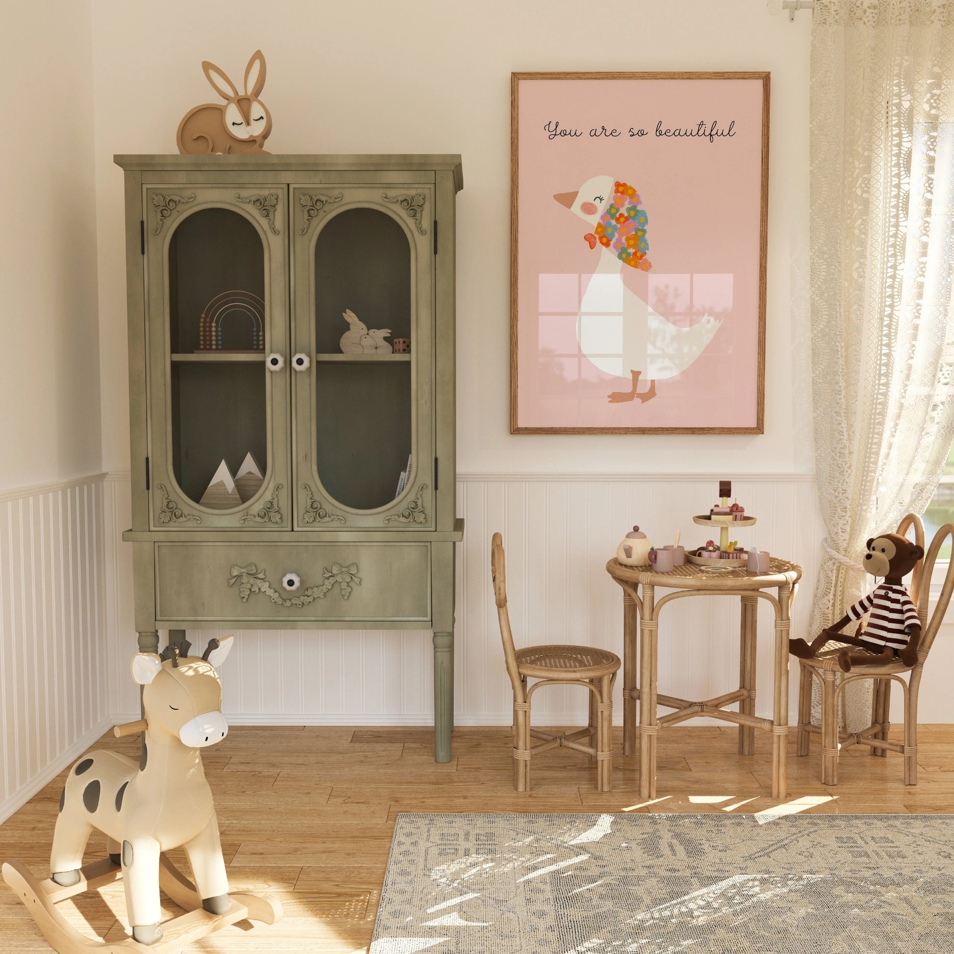 You Are So Beautiful Wall Art - Cute Goose Print for Kids