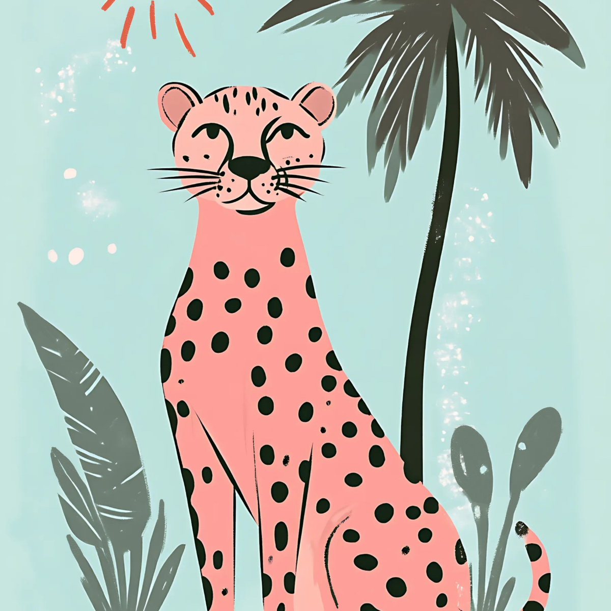 Pink Cheetah Wall Art – Tropical Animal Print