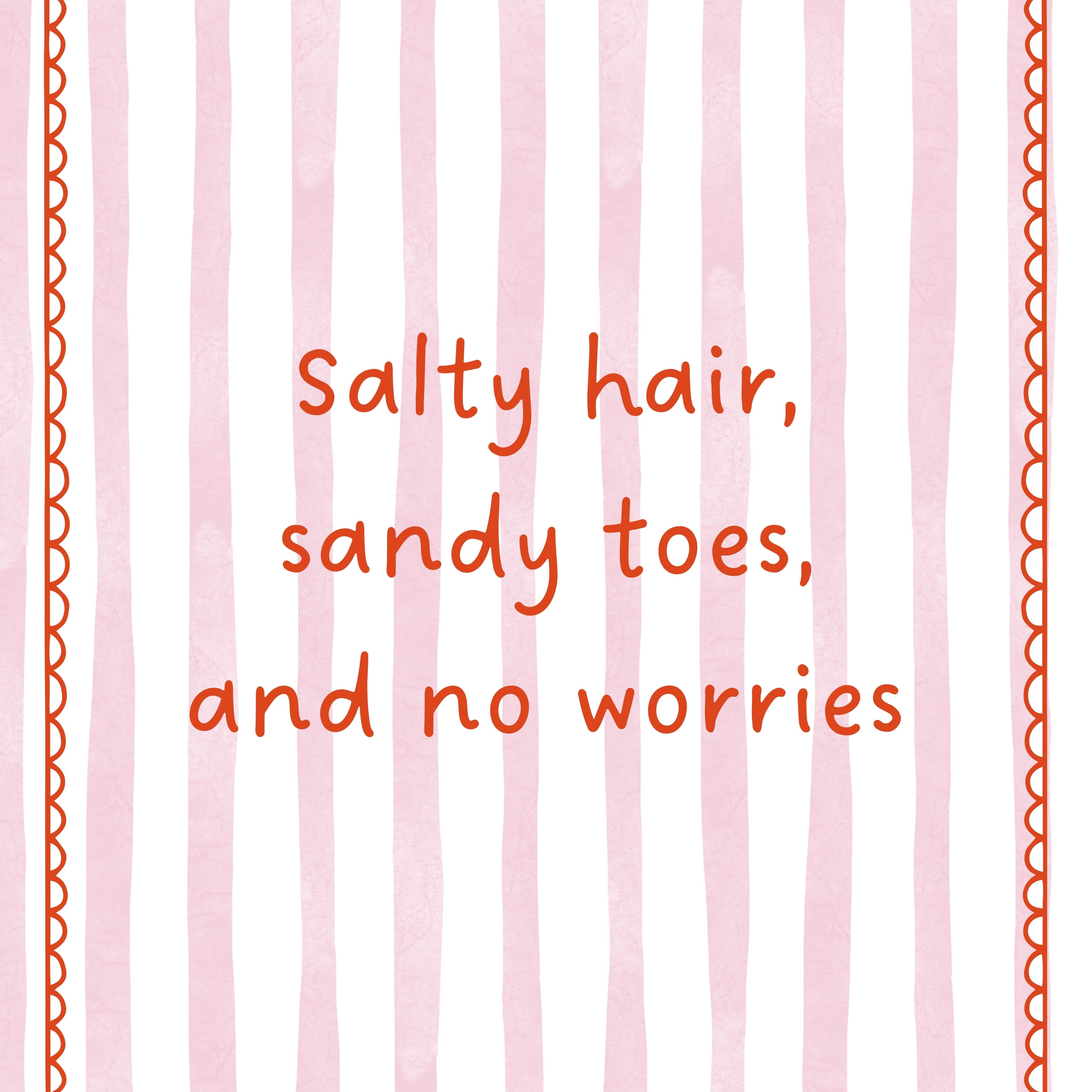 Salty Hair Wall Art – Beach Quote Print