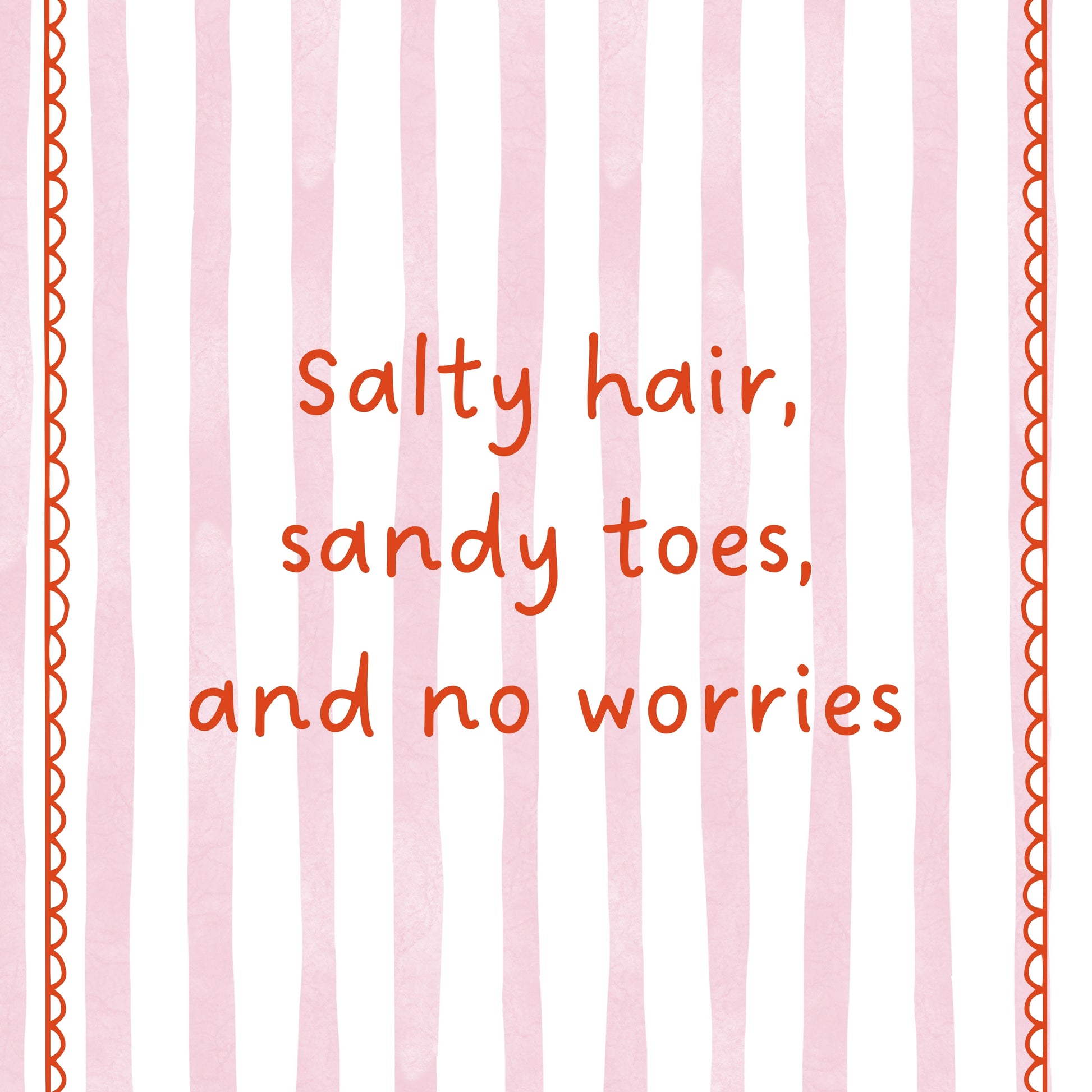 Salty Hair Wall Art – Beach Quote Print