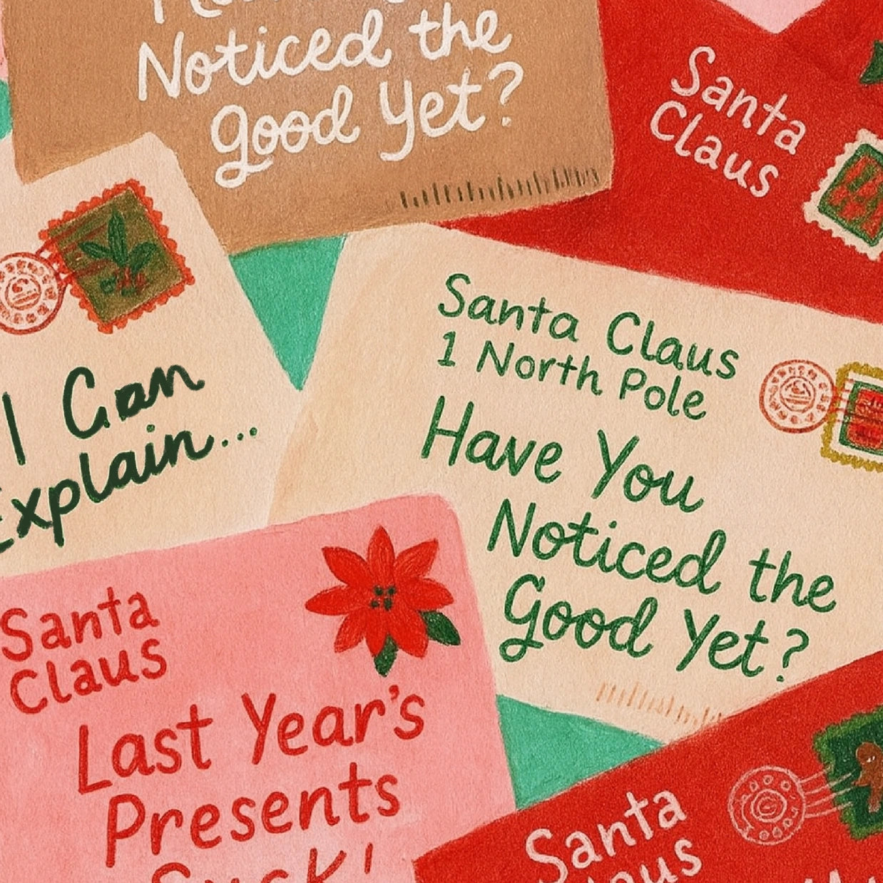 Funny Santa Letters Wall Art