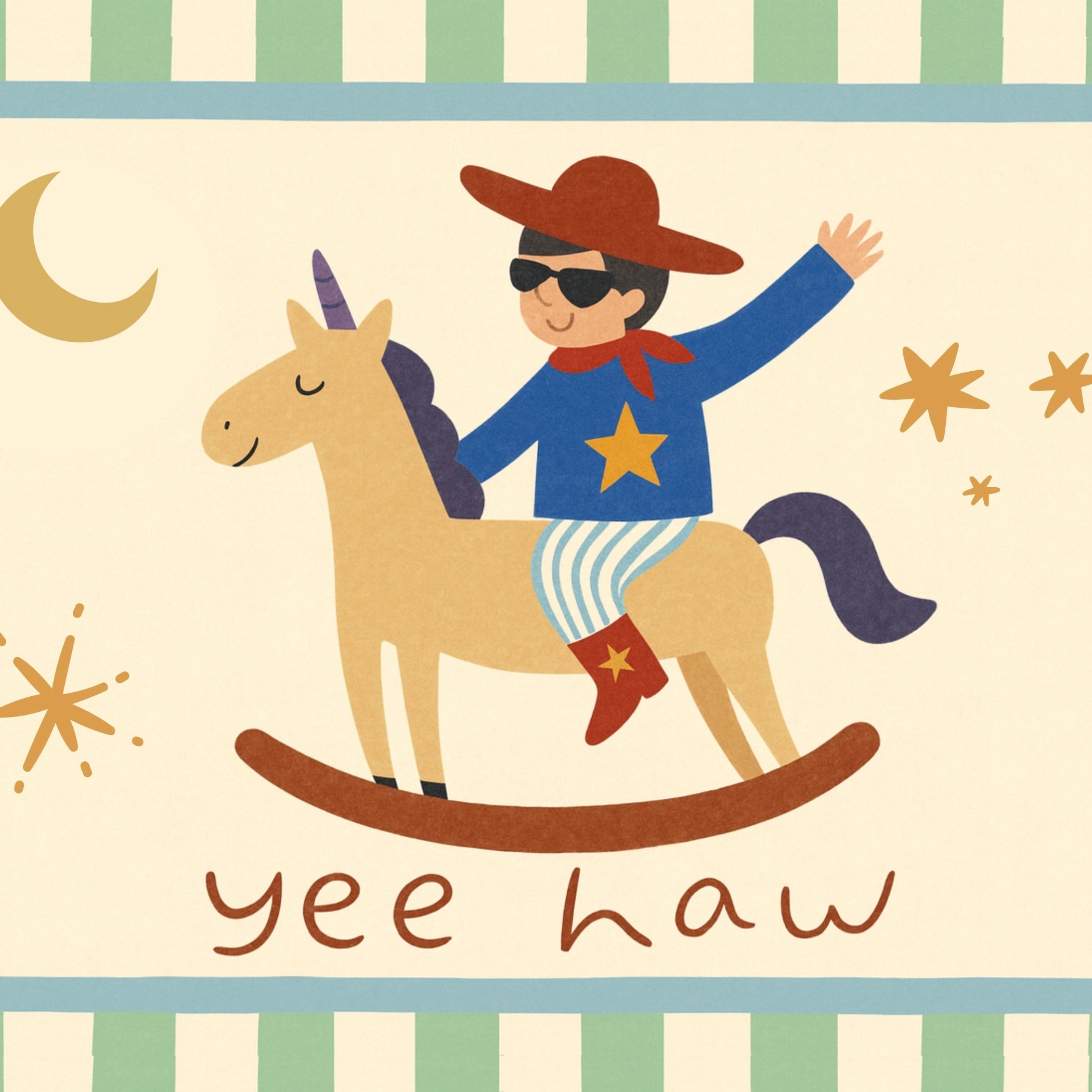 Yee Haw Cowboy Nursery Print