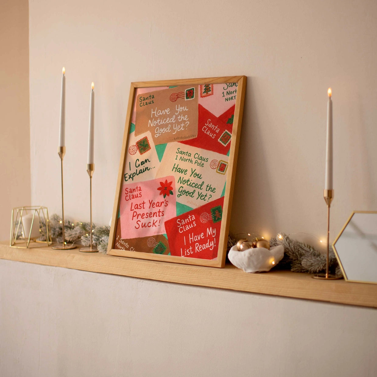 Funny Santa Letters Wall Art