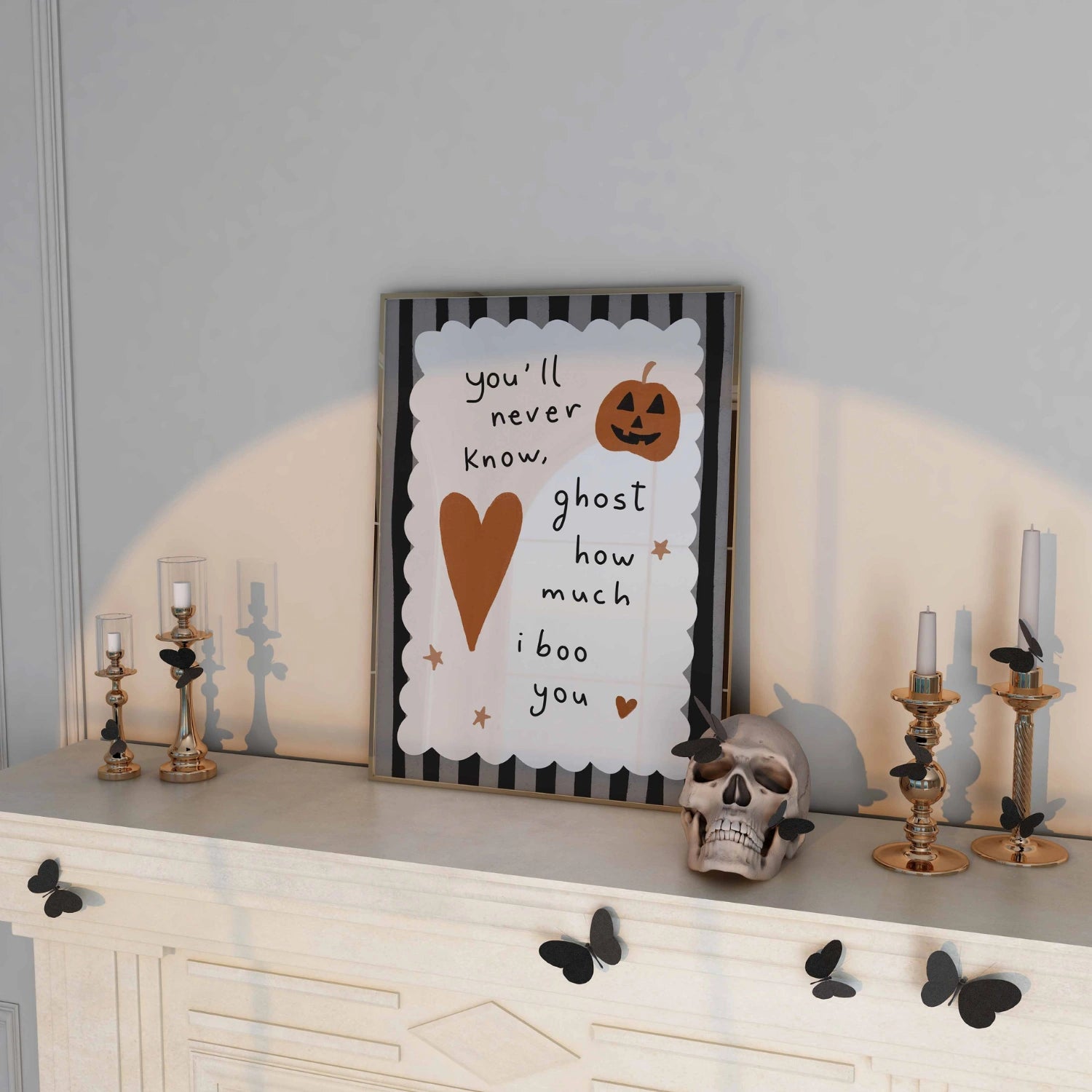 Ghost Love Halloween Print – Cute Wall Art