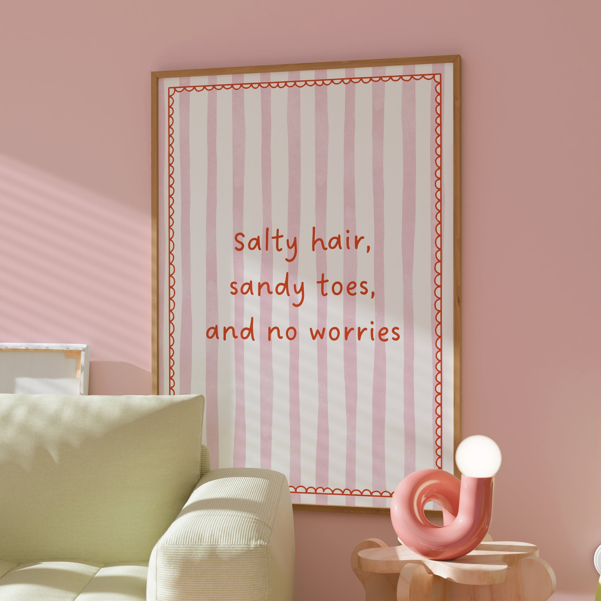 Salty Hair Wall Art – Beach Quote Print