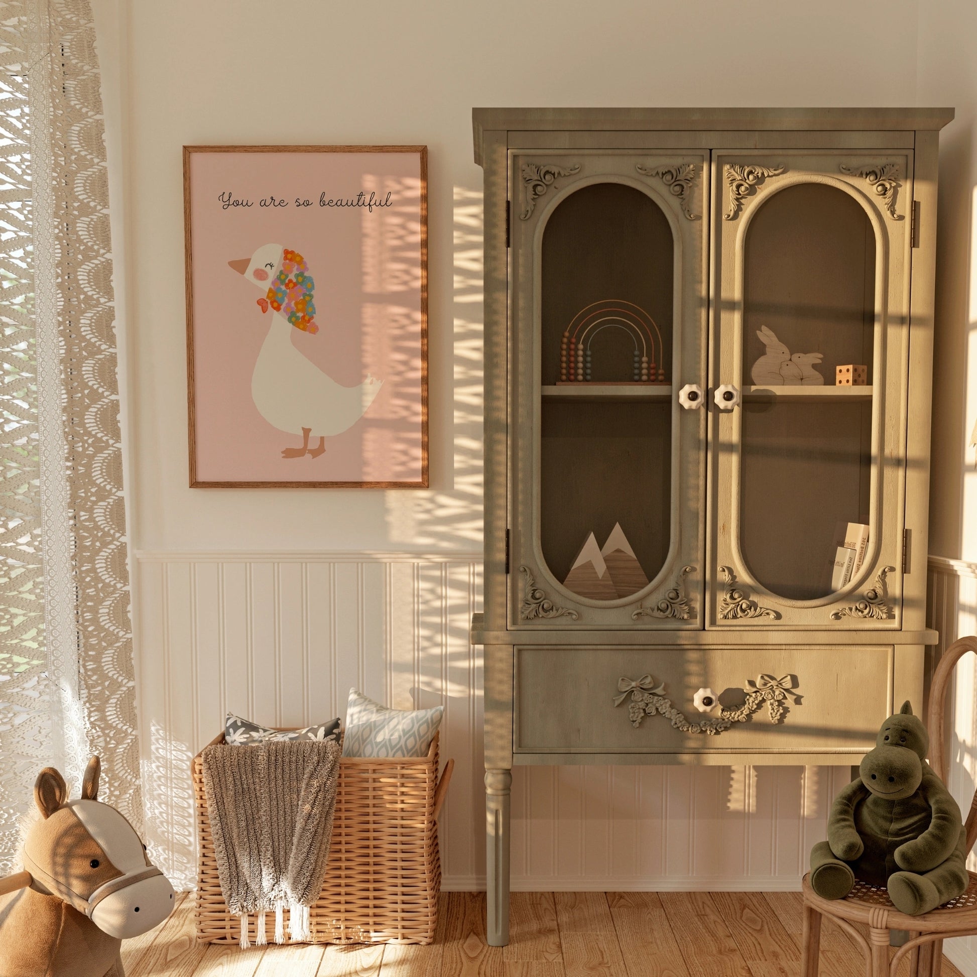 You Are So Beautiful Wall Art - Cute Goose Print for Kids